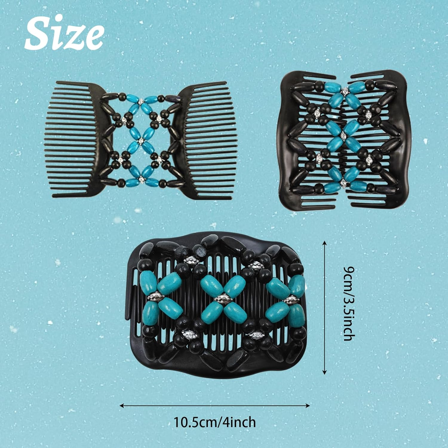 5 Pieces Stretchy Magic Hair Comb Adjustable Elastic Comb Hair Clip for Women Girls No Crease Hair Pins Vintage Hair Bun Maker Hair Accessories for Curly Thick Wavy Hair Ponytail