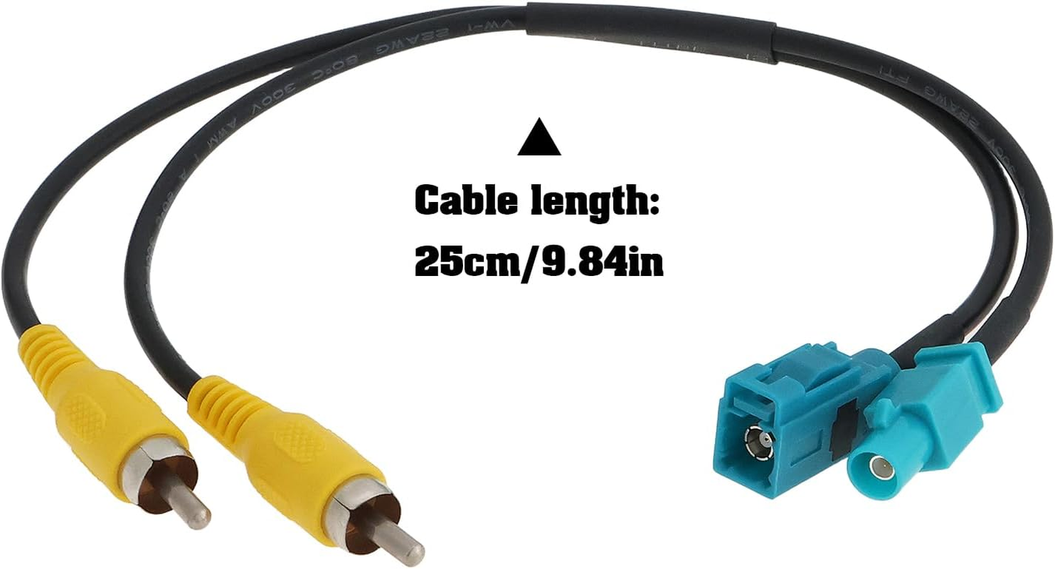 Emsea Car Rear View Camera Fakra Female to RCA Adapter Compatible with Mercedes Compatible with Ford 25Cm image number 4