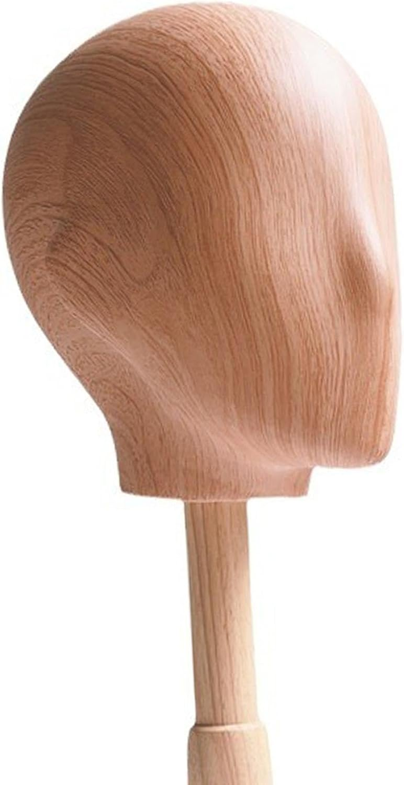 Amagogo Wooden Mannequin Head Stand for Hats Caps,Wig Head Holder Prop Detachable Wood Stand for Shop Styling Hanging Wig Wig Making image number 5