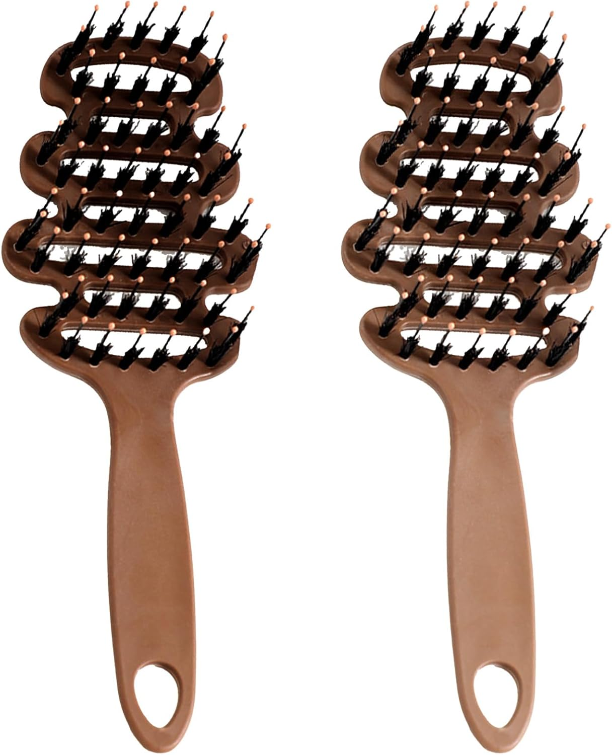 Cithway Volumen+ Brush with Bristles, Hair Brush, Boar Bristles, Brush for Curls, Hair Brush for Volume and Shine, round Brush for Blow Drying, Styling Brush for All Hair Types, Pack of 2 image number 4