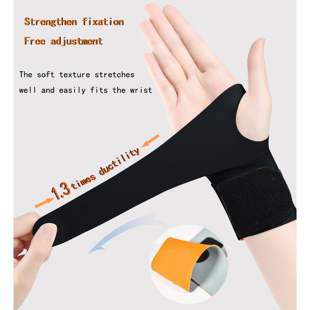 Carpal Tunnel Wrist Brace，【Soft and Ultra-Thin】Lightweight and Adjustable Wrist Support Brace，Wrist Tendon Sheath Joint Fixation，Lightweight, Breathable, Sweat Wicking，For Men and Women，Suitable for Housework, Sports (Left, Black) image number 4