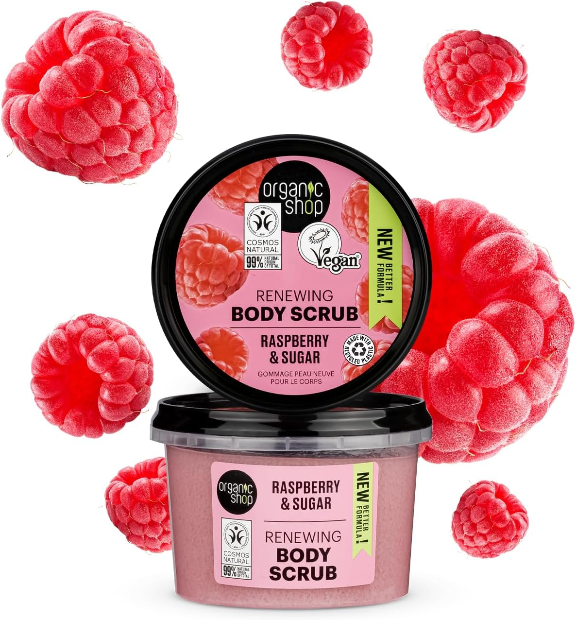 Organic Shop Raspberry Cream Body Scrub 250 Ml image number 2
