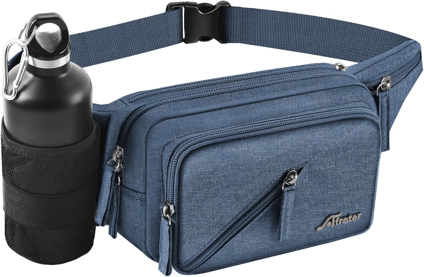 Afreter Fanny Pack Waterproof Waist Bag Pack Men Women Hip Bum Bag with Water Bottle Holder Adjustable Strap Suitable for Outdoors Workout Traveling Hiking Cycling Dog Walking Pouch Bag, Purple,