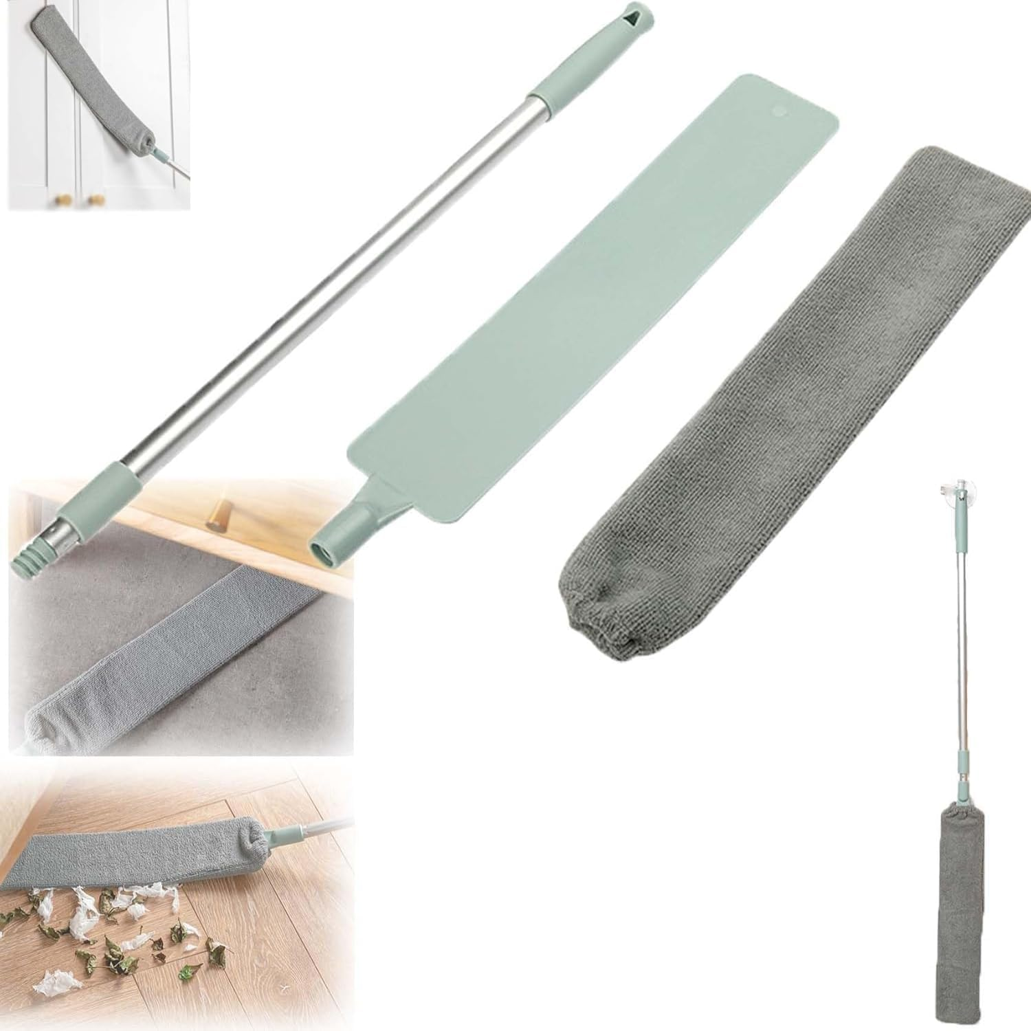 Retractable Gap Dust Cleaning Artifact, 2025 Upgrade Flexible Bendable Head Retractable Gap Dust Cleaner Brus, Washable Dusting Wand for under Furniture and Blinds (1PCS)