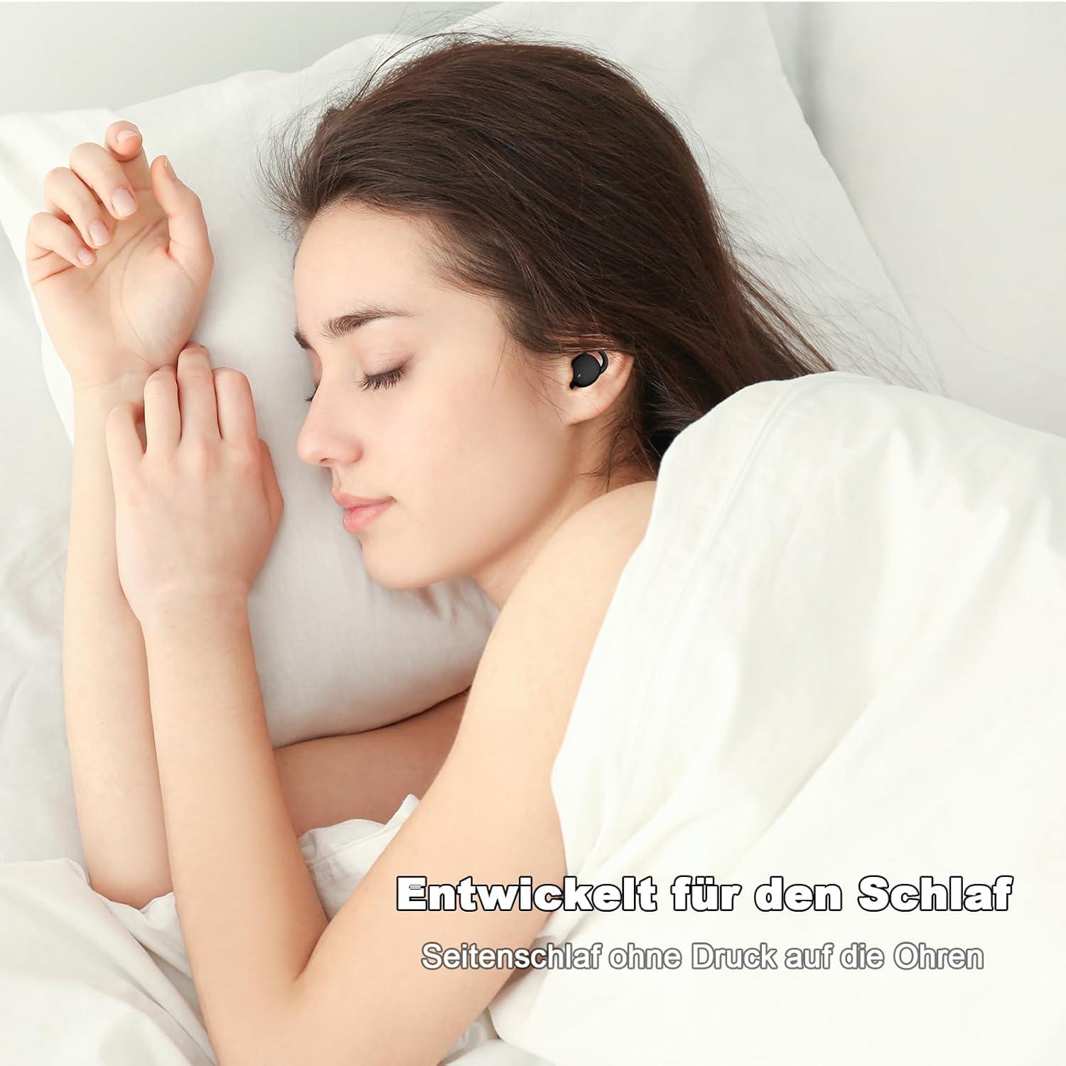 In-Ear Sleep Headphones Bluetooth Wireless Headphones Earplugs for Sleeping Earphones Earphones Wireless Sleepbuds Earbuds Headphones Mini Sleep Headphones for Small Ears Children Side Sleepers - Black image number 6