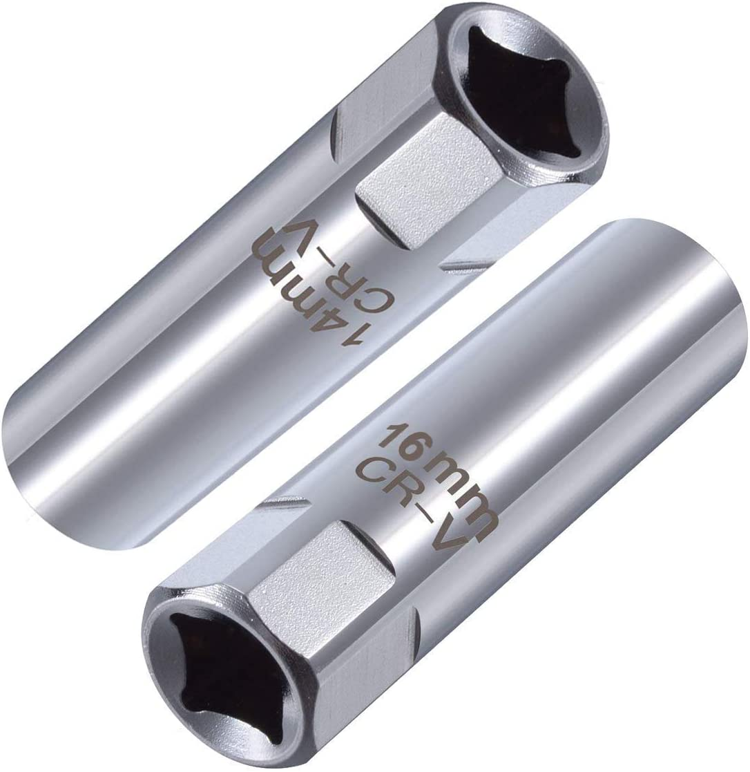 QISF 14Mm & 16Mm Spark Plug Socket Thin Wall 12-Point Removal Tool 3/8 Inch Square Drive Set (Spark Plug Socket) image number 3