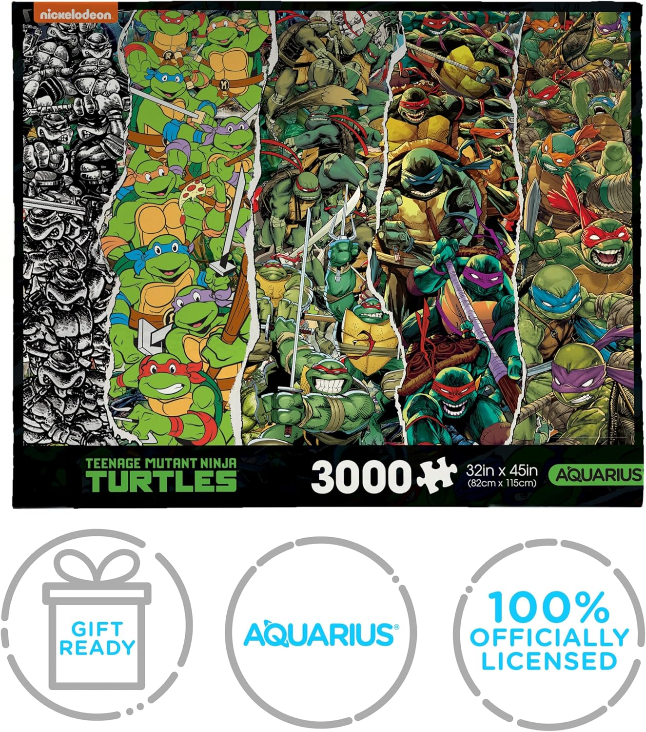 AQUARIUS TMNT Timeline 3000Pc Puzzle (3000 Piece Jigsaw Puzzle) - Glare Free - Precision Fit - Officially Licensed Teenage Mutant Ninja Turtles Merchandise & Collectibles - 42X35 Inches