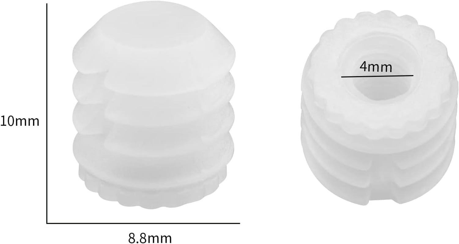 Ecsing 100Pcs M4X10Mm Hinge Expansion Dowels Plastic Expansion Dowels 4Mm White Hinge Dowel Inserts Accessories for Cabinet Cupboard 8.8X10Mm image number 6