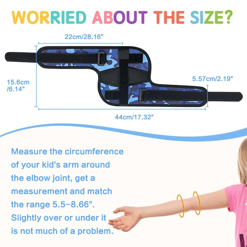 Thumb Sucking Stop for Kid Thumb Sucking Guard Nail Biting Treatment for Kids Finger Sucking Stop Biting Nails Prevention anti Thum Sucking Finger Hand Stopper Elbow Immobilizer Brace (Blue, 1PCS) - Blue image number 3