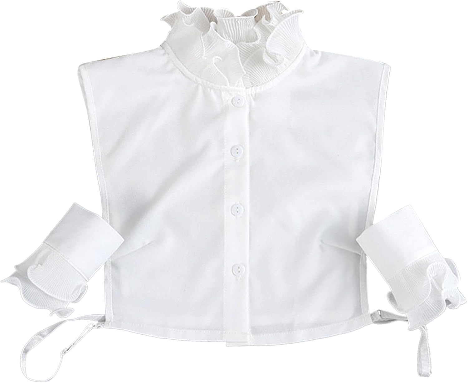 Fake Collar for Women Detachable Ruffled White Collar with Fake Cuffs Stylish Skin-Friendly and Lightweight Faux Women for Sweaters & Button-Down Shirts Faux