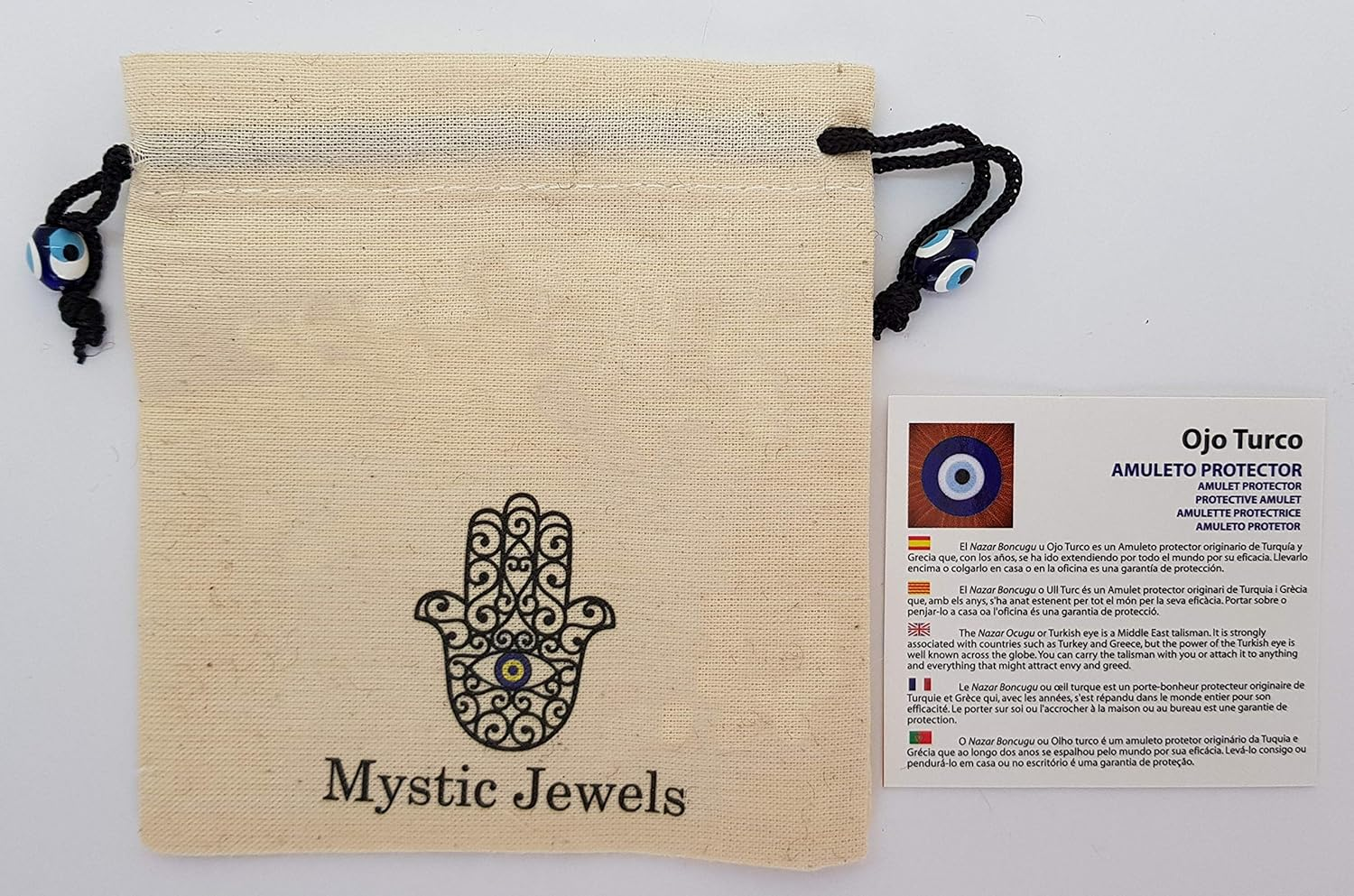 Set of 3 Pcs - New Turkish Glass Evil Eye Wall Hanging Ornament - Home House Car Gift Collectable Good Luck (Multi) - Multi Color image number 4