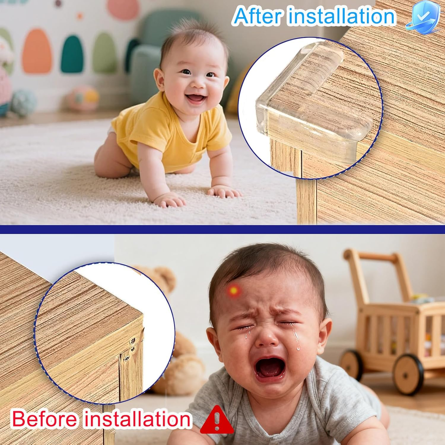 32 Pack Clear Corner Protector, Corner Protectors,Furniture Corner & Edge Safety Bumpers,Table Corner Protectors,12 round 12 L-Shaped,Cover Sharp Furniture Edges and Table Corners image number 6