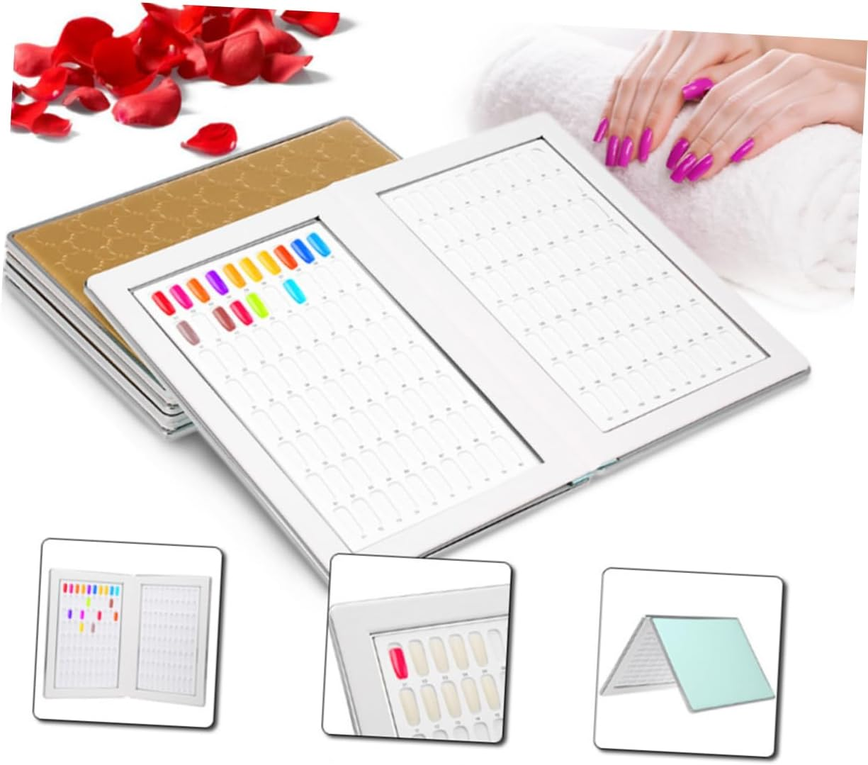 PACKOVE Nail Polish Display Book Adhesive 160 Color Acrylic Nail Art Holder for Manicure Enthusiasts and Professionals image number 5