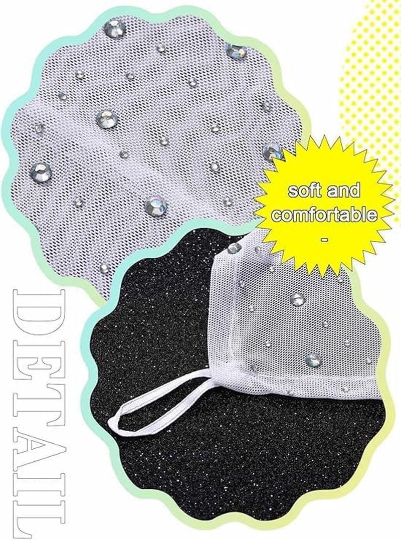 Rhinestone Long Fingerless Gloves Sparkly Tulle Sheer Gloves Mesh Event Stretch Party Accessories for Women