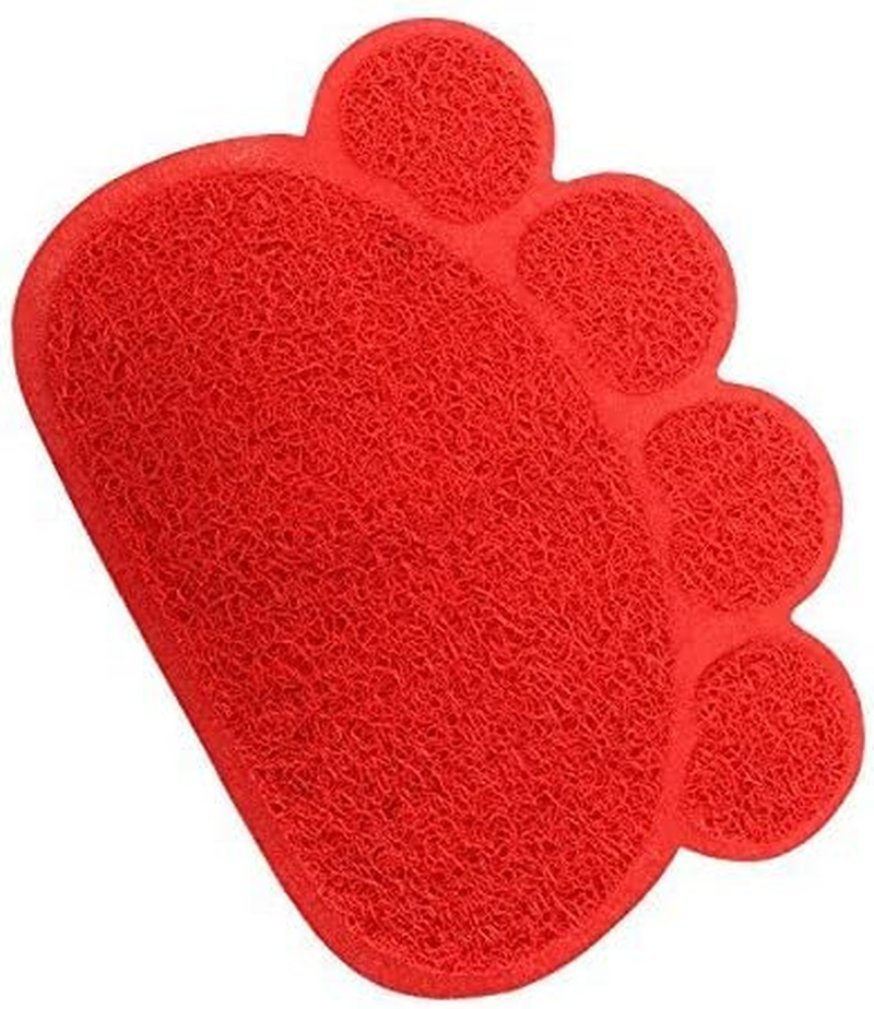 KINGCOO Dog Mat Pad, Cat Litter Tray Mattress, Pet Place Mat, Table Mat for Dogs and Cats, 30 X 40 Cm, Small Elastic PVC Paw Design (Red) image number 3