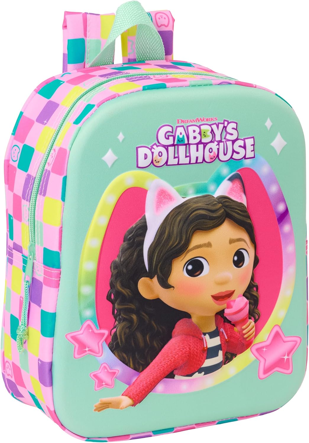 Safta GABBY'S DOLLHOUSE 3D Nursery Backpack, Adaptable to the Pram, Easy Cleaning, Ideal for Children of Different Ages Comfortable and Versatile, Quality and Resilience, 22, Colourful, M, Casual image number 2