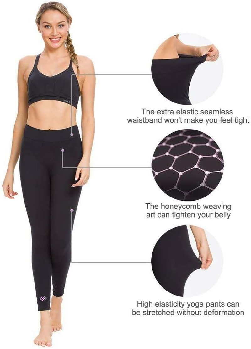 Women Workout Yoga Leggings High Waist Floral Fragrance Compression Tummy Control Pants image number 4