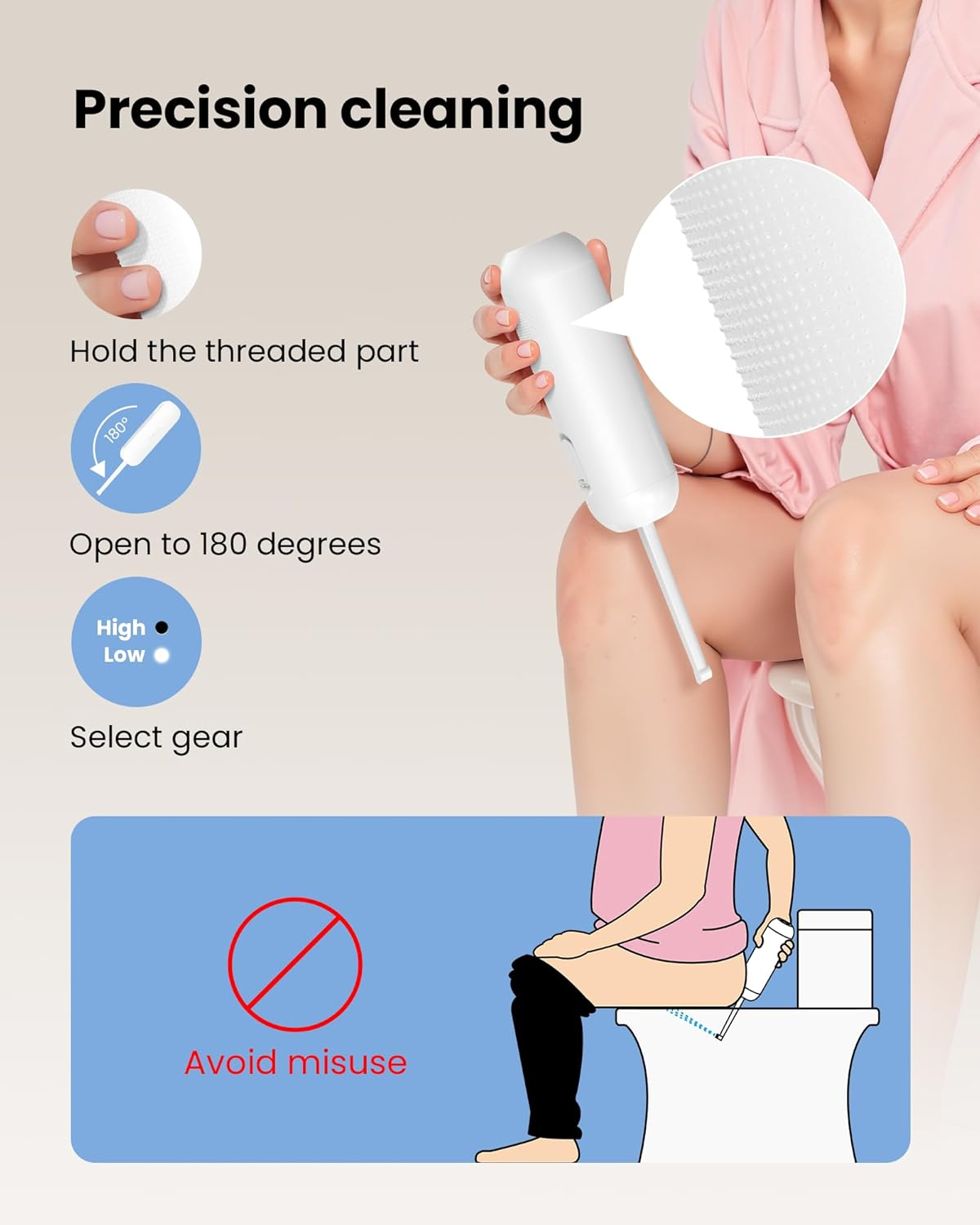 Rechargeable Portable Bidet for Travel & Camping, USB-C Handheld High-Pressure Sprayer, 200Ml Collapsible Water Storage, Postpartum & Hemorrhoid Care, Personal Hygiene for Women & Men image number 6