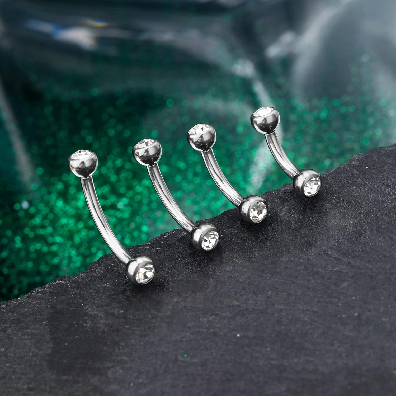 COCHARM Hypoallergenic G23 Solid Titanium 14G Belly Button Rings Cute Surgical Steel Belly Bar Curved Navel Bananabell 8Mm 10Mm 12Mm 14Mm 16Mm Navel Piercing Jewellery image number 5