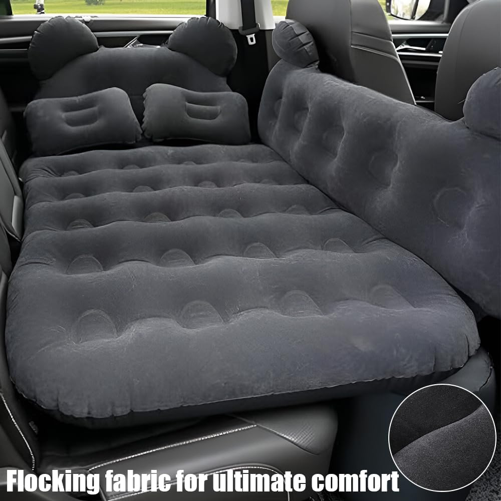 TOMVAES Car Air Mattress, Auto Inflatable Car Bed SUV Rear Seat Sleeping Artifact Camping Sleeping Bed for Kid Adult, Car Bed Mattress for Home,Travel,Picnic,Camping (Black) image number 1