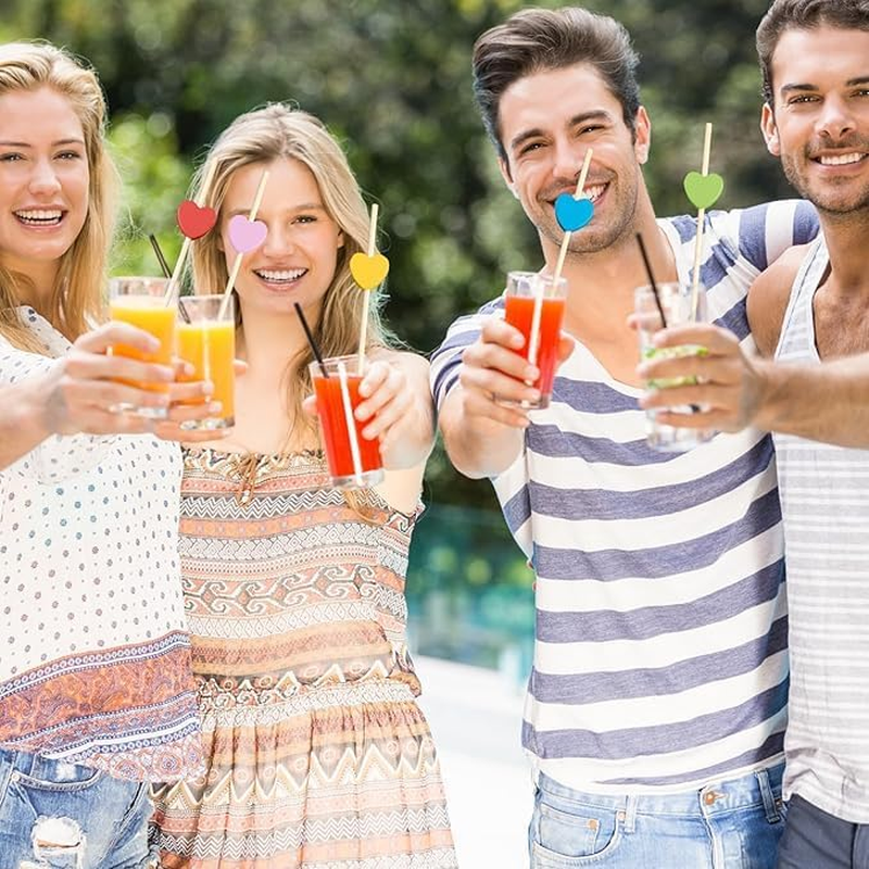 Colorful Bamboo Cocktail Picks,100Pcs Wooden Toothpicks Colorful Fruit Sticks,Colorful Star Cocktail Picks Fruit Food Hamburger Sticks,Wooden Cocktail Toothpicks Colorful Star Shape Cocktail Picks - Nature image number 2