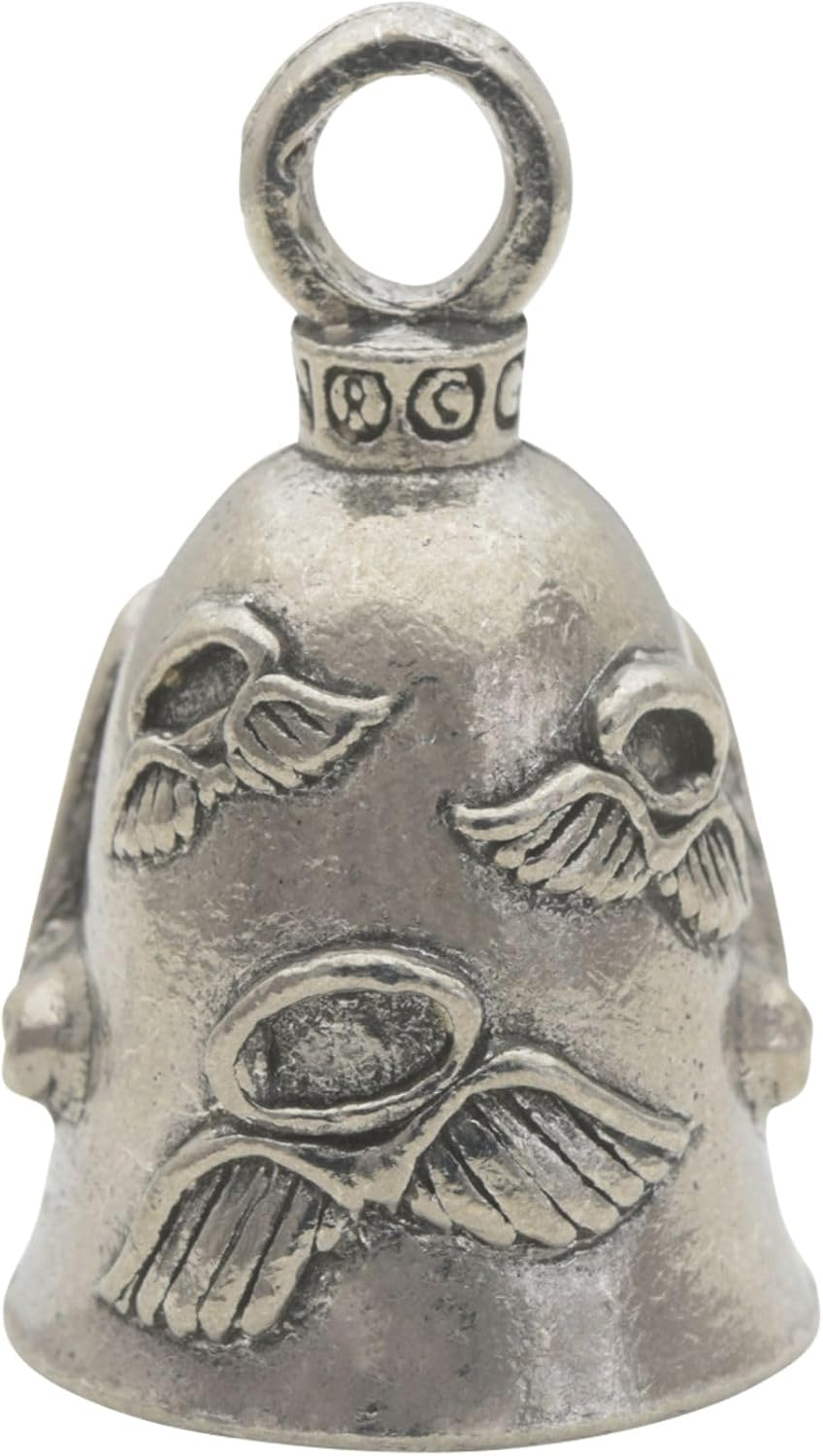 Guardian Bell Good Luck Bells W/Keyring & Black Velvet Gift Bag | Motorcycle Bell | Lead-Free Pewter Bell | Made in the USA image number 2