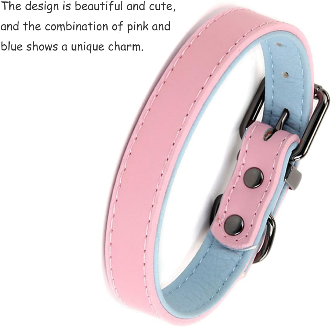 Soft Leather Pet Collar, Premium Leather Dog Collar, Adjustable Pink Fashionable and Elegant Dog Collar, Comfortable Padded Dog Collar for Large Dogs image number 3