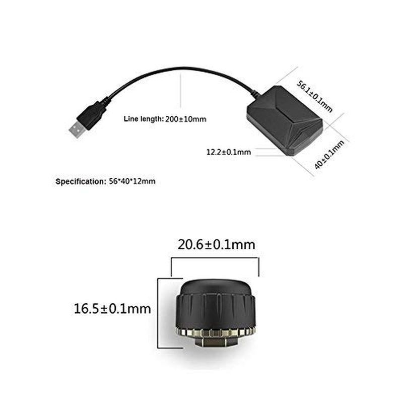 ATOTO AC-UTP1 USB TPMS Tire Pressure Monitoring Sensors System Specified for ATOTO A5/A6/S8/X10 Android Car Stereo Models (Sensors Outside)