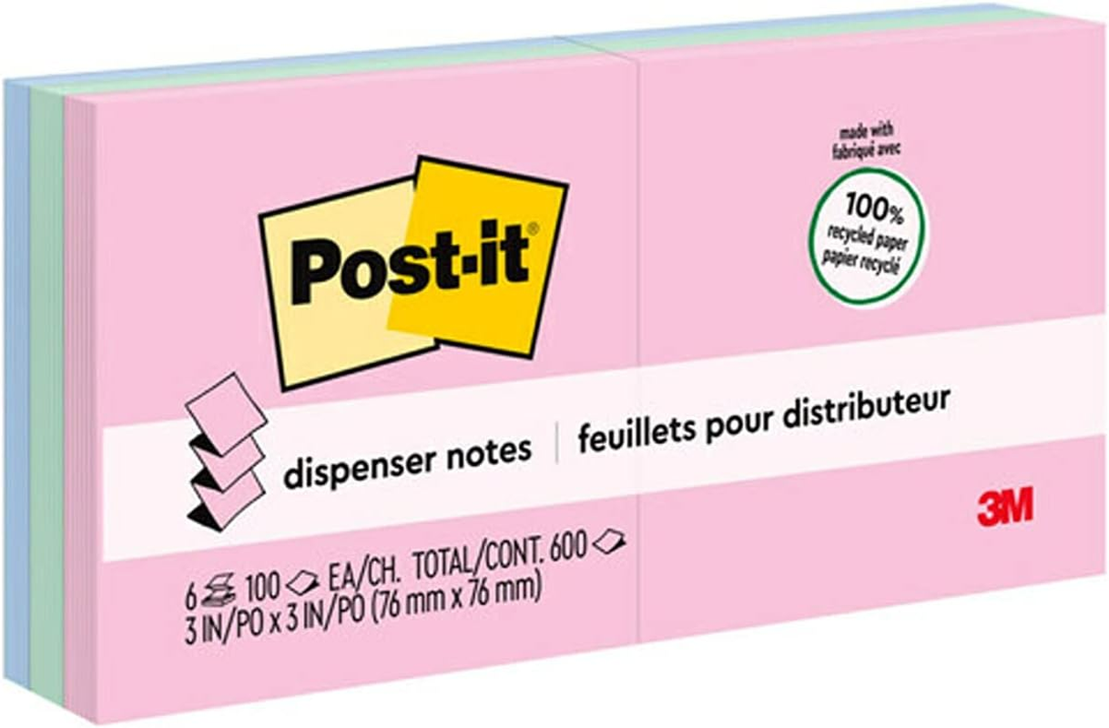 Post-It Notes Original Pop-Up Refill, 3 X 3 Inches, Canary Yellow, 100 Sheets per Pad, Six Pads per Pack (R330-YW6PK)