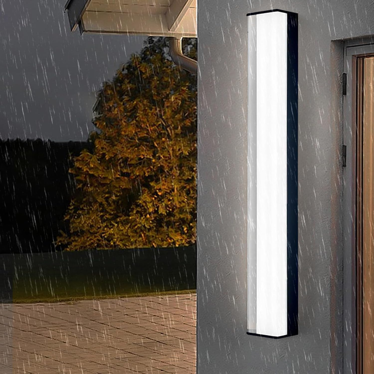 LED Wall Light Outdoor/Indoor Decorative Wall Lamp IP65 Waterproof Wall Sconce Long Strip Design Wall Lighting Modern Aluminium Black for Balcony Garden Hallway (Warm Light,30Cm) XXZ image number 2