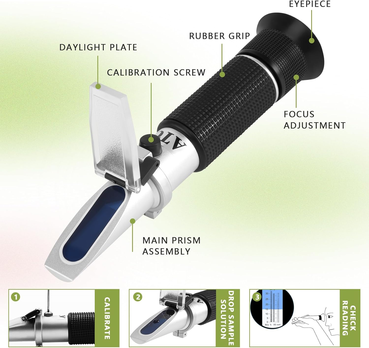 RESFNSE Refractometer with ATC Dual Scale Specific & Hydrometer in Wine Making and Beer Brewing Homebrew Kit