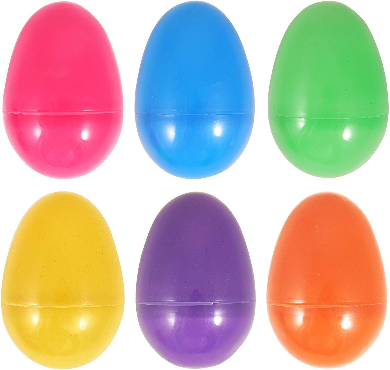6 X Large Assorted Colour Fillable Plastic Surprise Easter Eggs - Fill with Easter Hunt Gifts and Chocolate