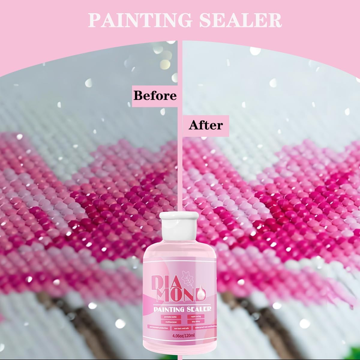Diamond Painting Sealer & Glue Kit 2-Pack 240Ml with Silicone Brush &ndash; Acid-Free Clear Finish, High Gloss Permanent Hold for Diamond Art, Puzzles, Crafts &ndash; Safe for Adults & Kids