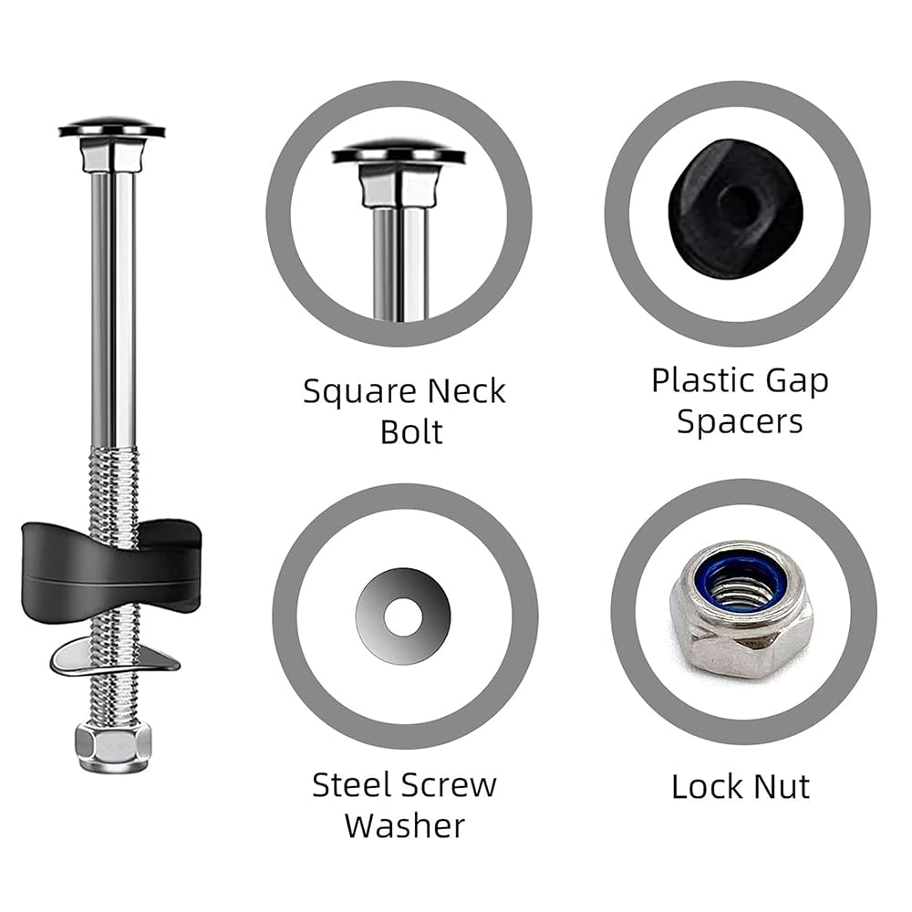 NYGHMY 12 PCS Trampoline Screws | Long Replacement Bolts & Nuts | Anti-Loose Bolts and Nuts | Trampoline Accessories Stability Tools | 3" Length image number 2