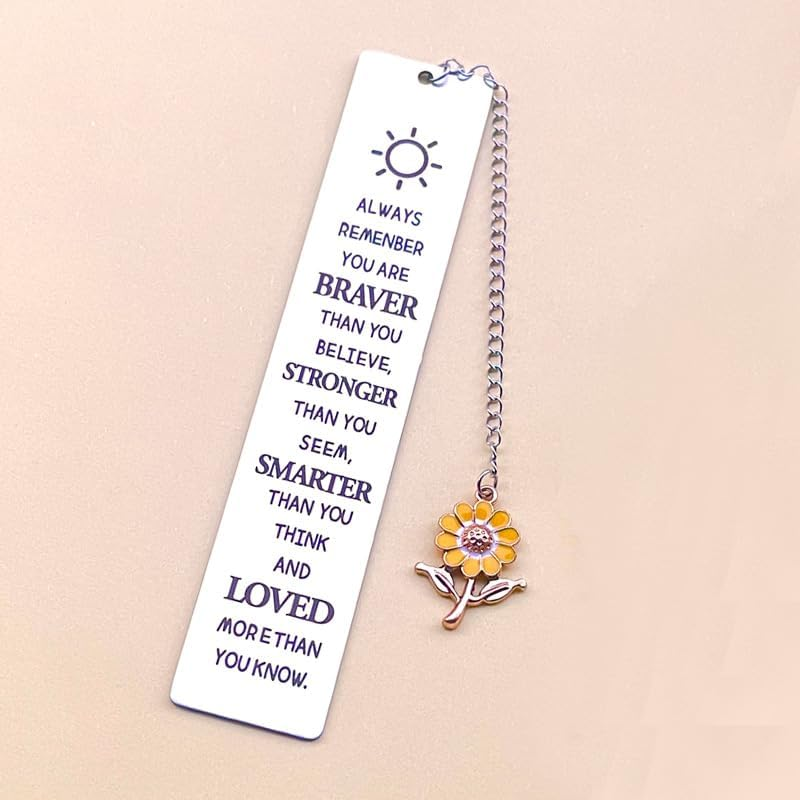 Inspirational Gifts Bookmarks for Girls Women Always Remember You Are Braver Bookmark for Daughter Coworker Book Reader Lovers Gifts for Bookworm Encouragement Gift for Niece image number 1