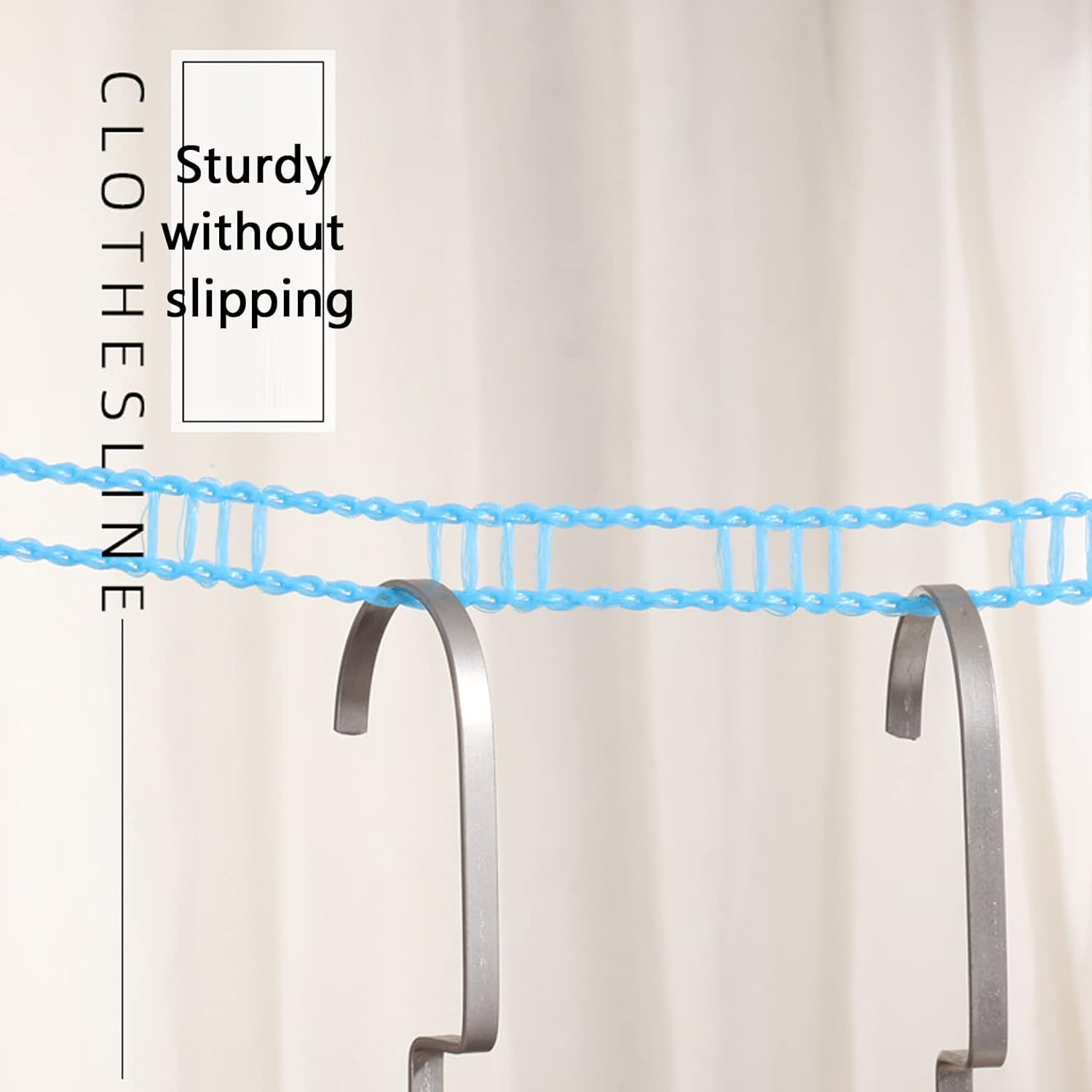 (5M) Clothesline, Windproof Clothes Drying Rope, Portable Travel Clothesline, Adjustable for Indoor Outdoor Laundry Clothesline, Nylon Clothes Rope, Hanger for Camping Travel Home image number 4