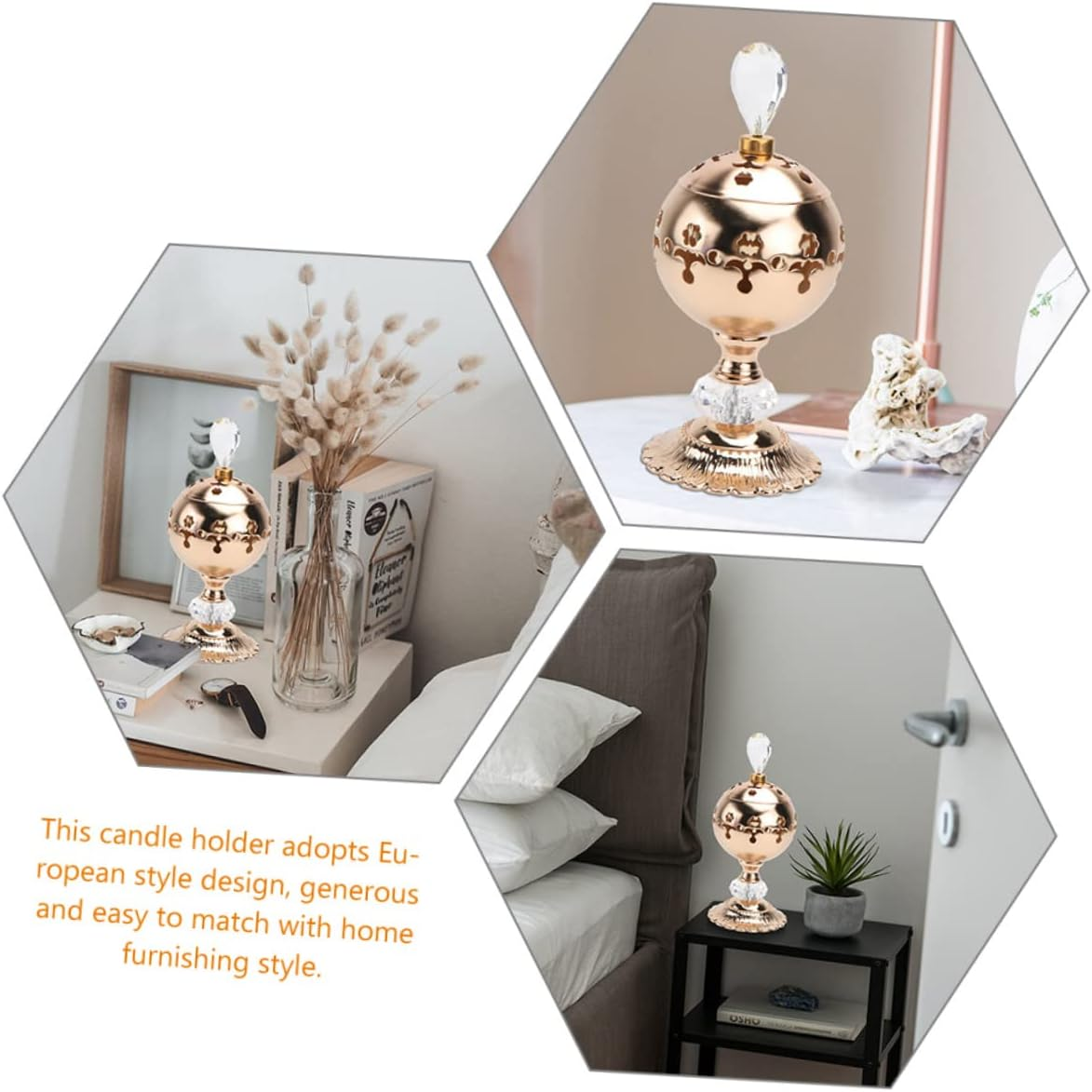 Ifundom 2Pcs European Style Candle Holders Plated Table Centerpiece for Birthday Wedding Home Decoration image number 2