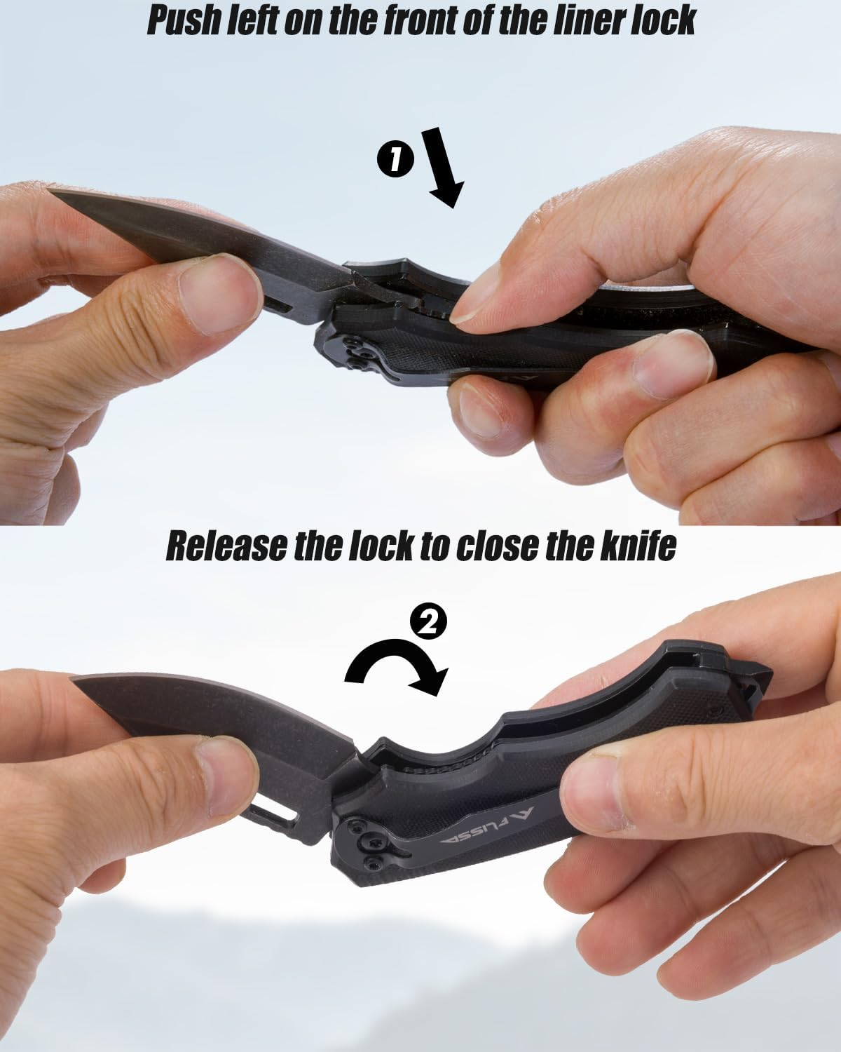 FLISSA Mini Folding Pocket Knife, 2.5-Inch Stainless Steel Drop Point Blade, Pocket Knives for Men with Bottle Opener and Glass Breaker image number 1