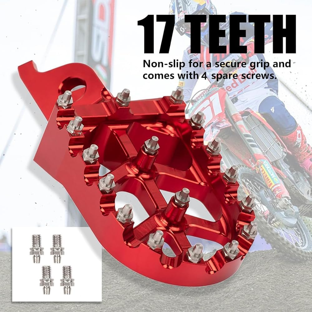 Dirt Bike Foot Pegs,Aluminum Cnc,Wide Footpegs for CRF300L CRF150R CRF250R CRF450R CRF250L CRF250X CRF450X CRF450RL CR125 CR250 Mini Bike Pit Bike Foot Pedals Rests,Performance Dirt Bike Parts image number 2