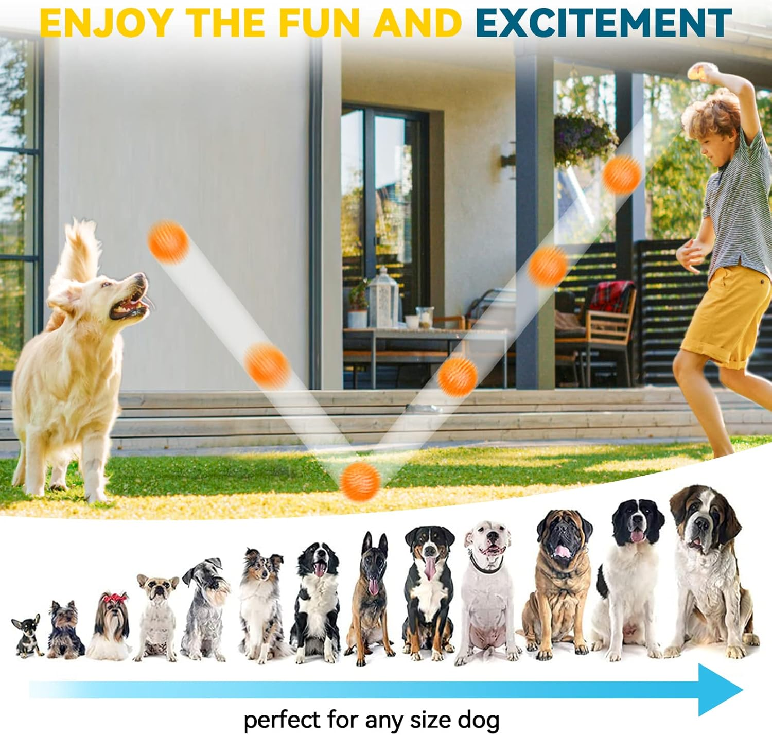 3.5&rdquo; Large Dog Toys Ball, 6 Pack Squeaky Dog Toys, Durable Dog Toys for Aggressive Chewers, Spiky Dog Ball for Clean Teeth and Training, Fetch Toys for Large Dogs, Puppy Chew Toys for Teething image number 1