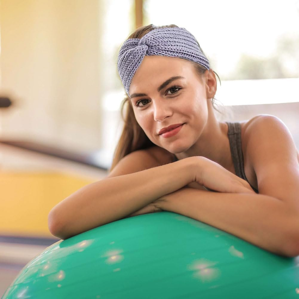 Women'S Headbands, Knitted Headband, Winter Headband, Hair Bands, Women'S Winter for Sports, Yoga, Washing, Spa, Pack of 2 image number 5