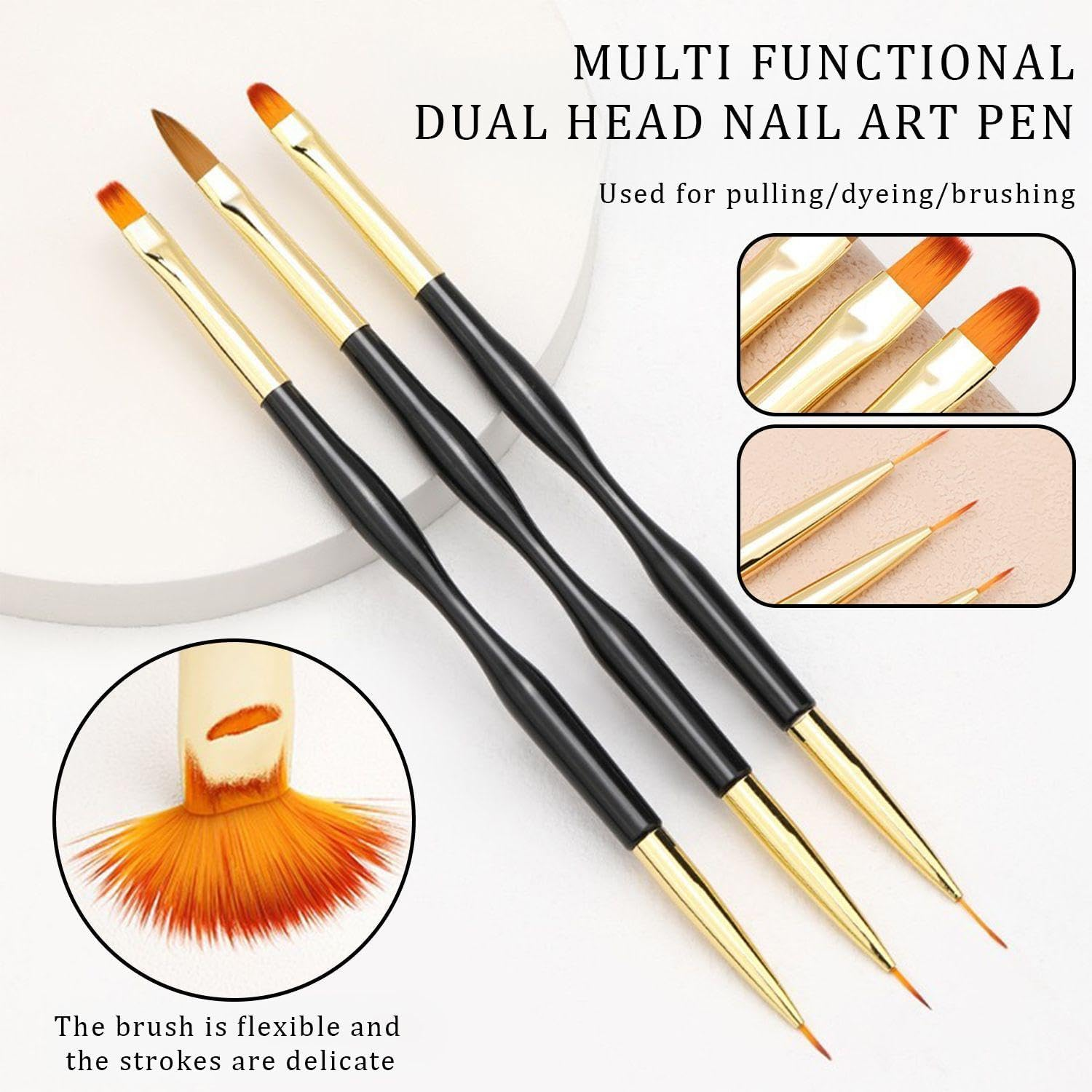 1 Set of Manicure Pen Set, Multifunctional, Reusable, Detailed Strokes and Lines, DIY Artistic Manicure Painting Props image number 1
