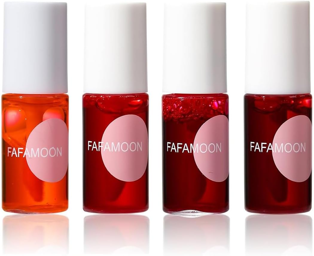 4 Colors Lip Tint Stain Mini Liquid Lipstick, Korean Water Tint Lightweight Non-Sticky, Waterproof Long Lasting Liquid Blush & Lip Stain, Transferproof (Apple & Strawberry & Watermelon & Cherry) image number 5