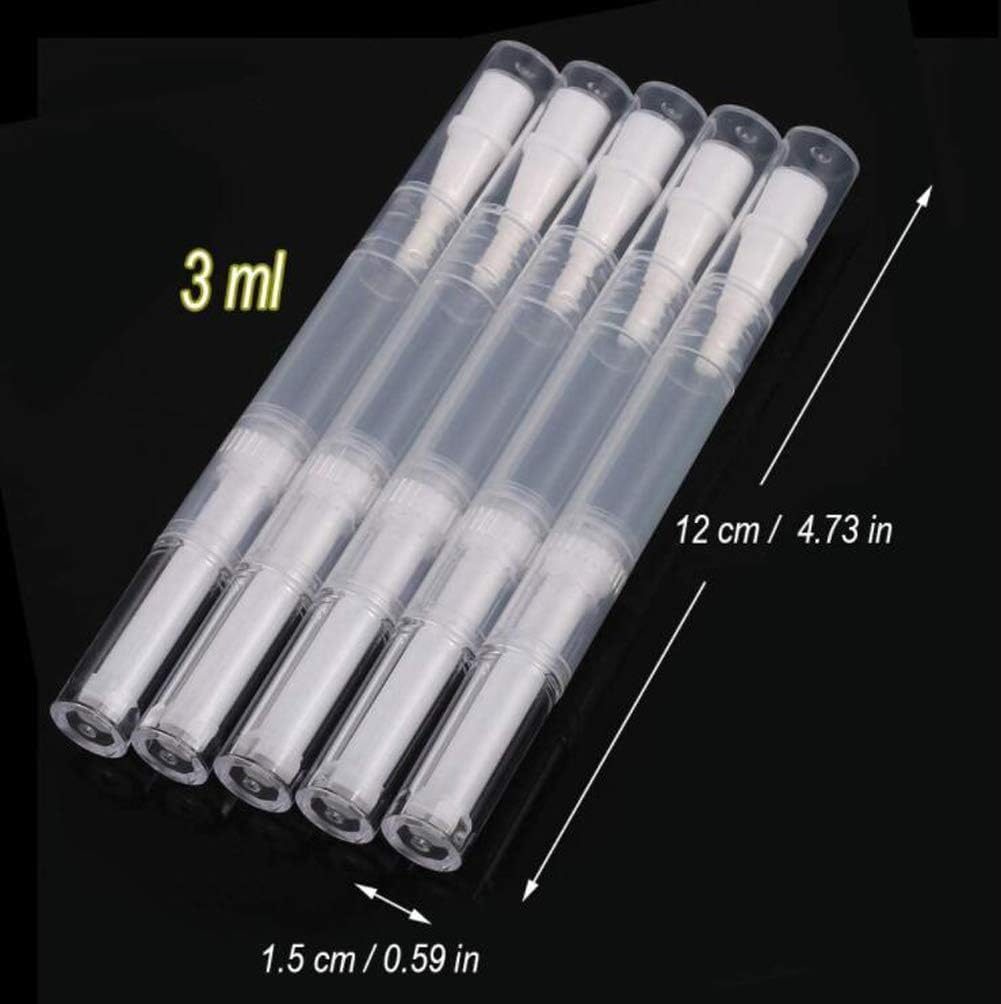 5Pcs 3Ml Transparent Twist Pens Nail Twist Pens Empty Transparent Nail Oil Pen with Brush Empty Cuticle Oil Pen Cosmetic Container Pen for Lip Gloss Teeth Whitening Liquid image number 1