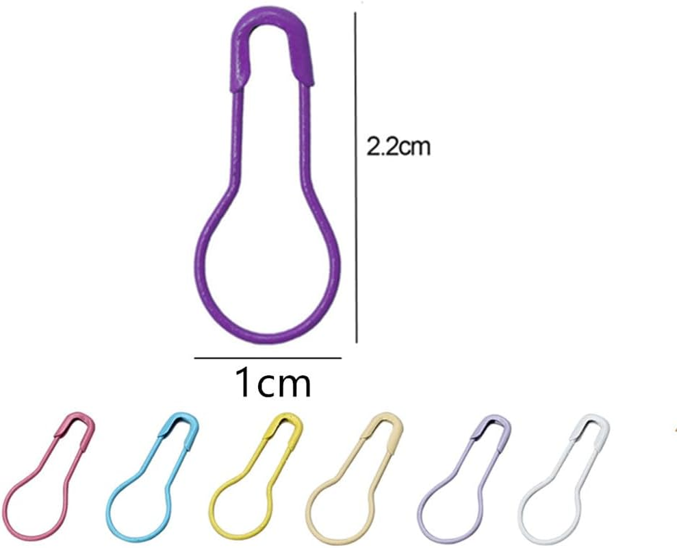 500 Pcs Colored Metal Safety Pins, Metal Gourd Pins Safety Bulb Pin Pear Shaped Pins, Knitting Pins in Gourd Shape with 10 Assorted Colors for Tagging Clothing or Fabric Projects image number 1