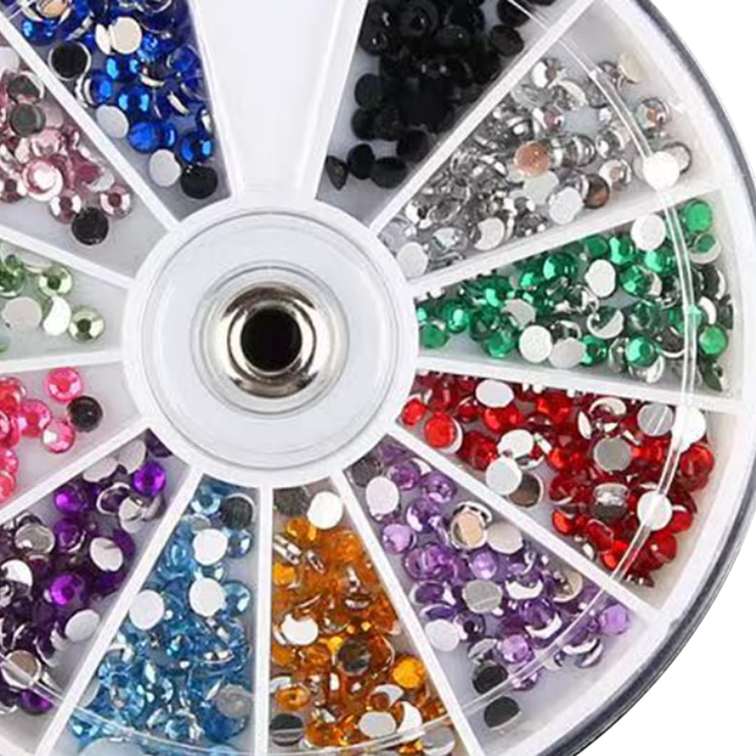 Beauties Factory 3Mm round Nail Art Flatback Rhinestones X Two Pack, 12 Mixed Colors Crystal Gems Stones for DIY Craft image number 2