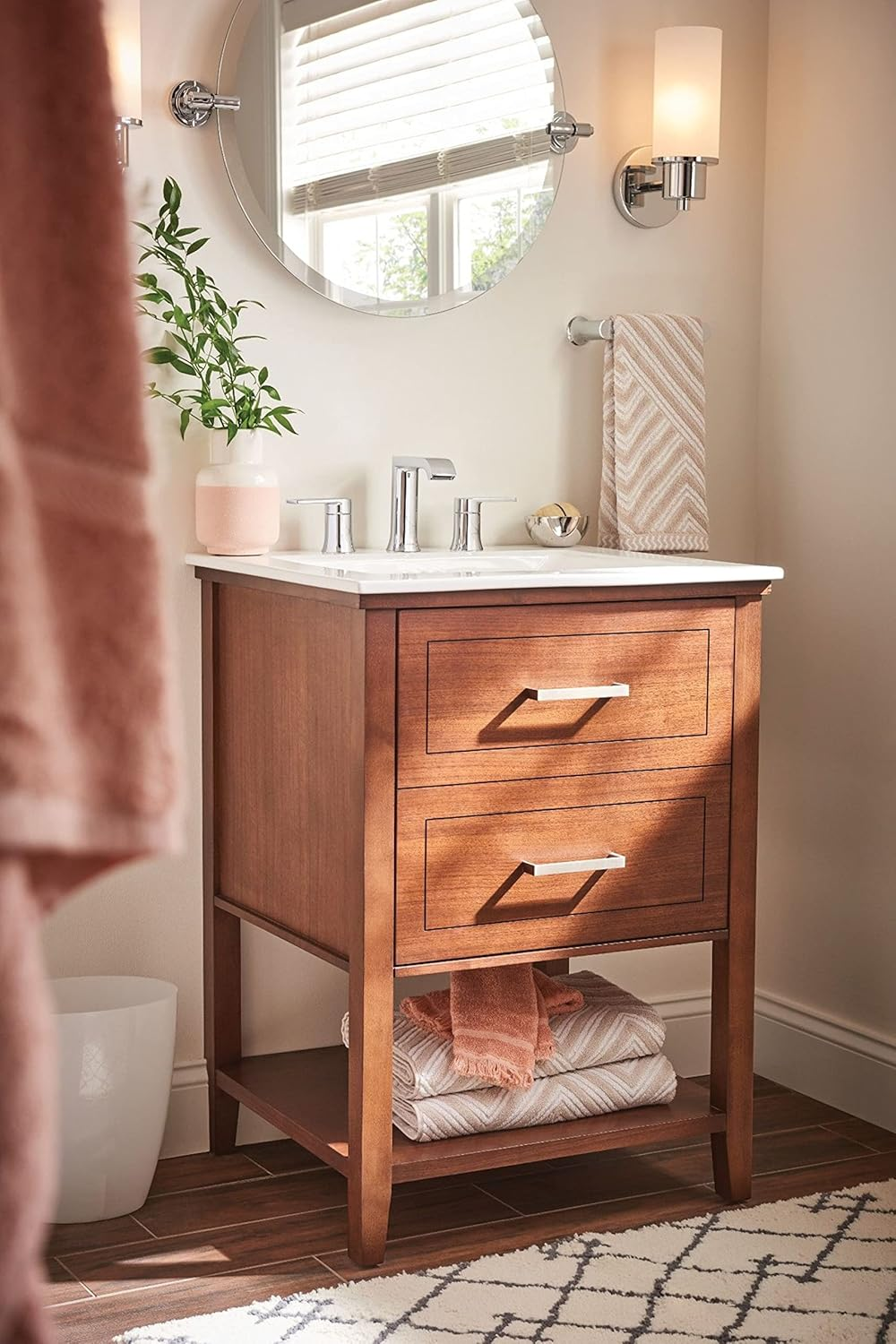 Moen Genta Chrome Modern Double Post Bathroom Hand Towel Bar, BH3886CH - Chrome image number 5