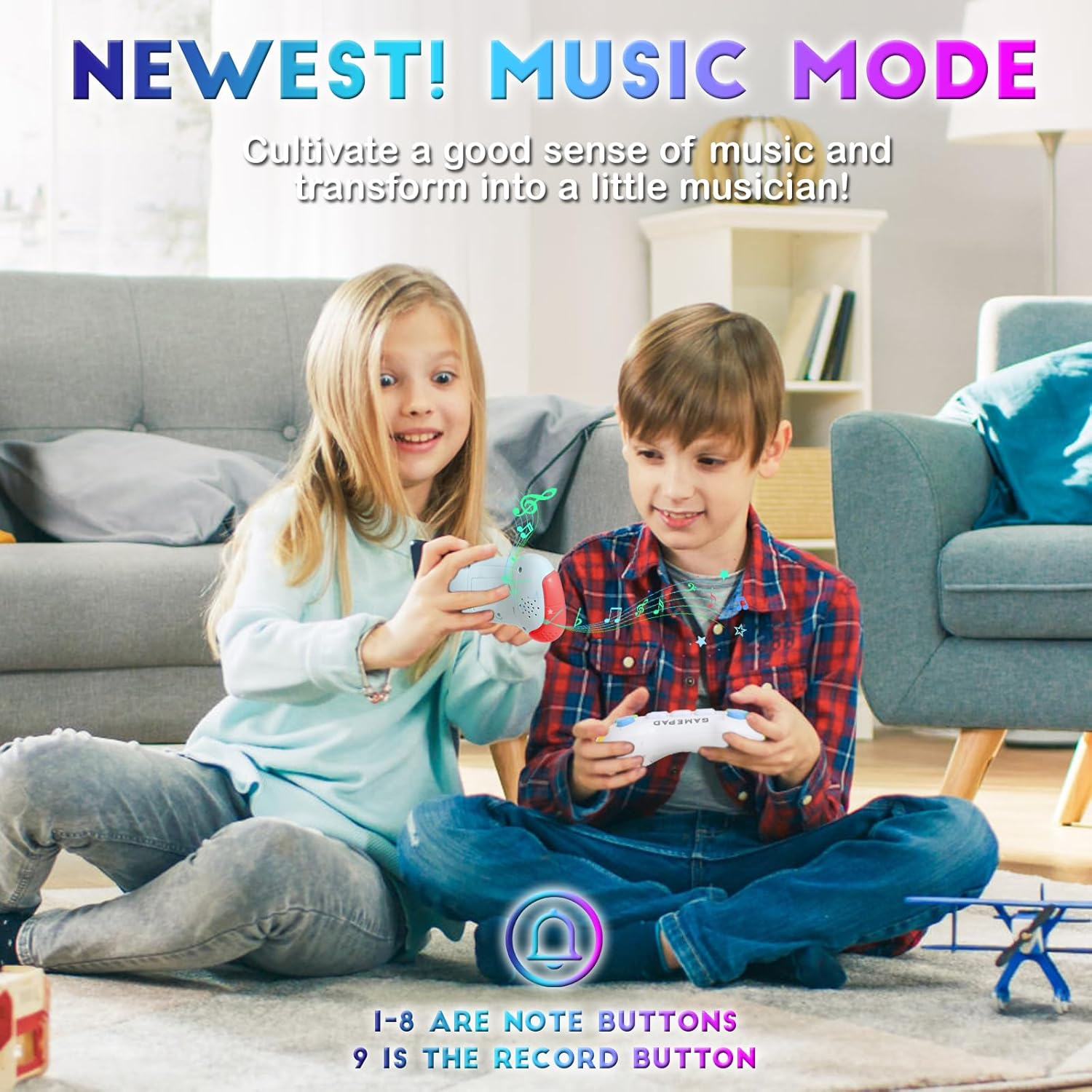 Fast Push Game Fidget Toys Handle, Flashing Handheld Game for Kids Teens Adults, Electronic Brain & Memory Game, Quick Push Buttons Gamepad, Xmas Birthday Gifts STEM Toys for Boys Girls (Grey - B)