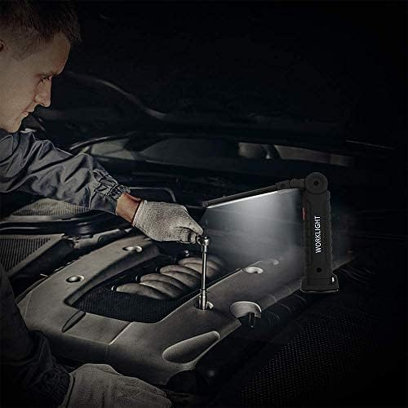 Lebote LED Work Light, COB Rechargeable with Magnetic Base, 360&deg; Rotate, 5 Light Modes, Portable for Car Repair, Household & Emergency Use (2 Pack, Large) image number 6