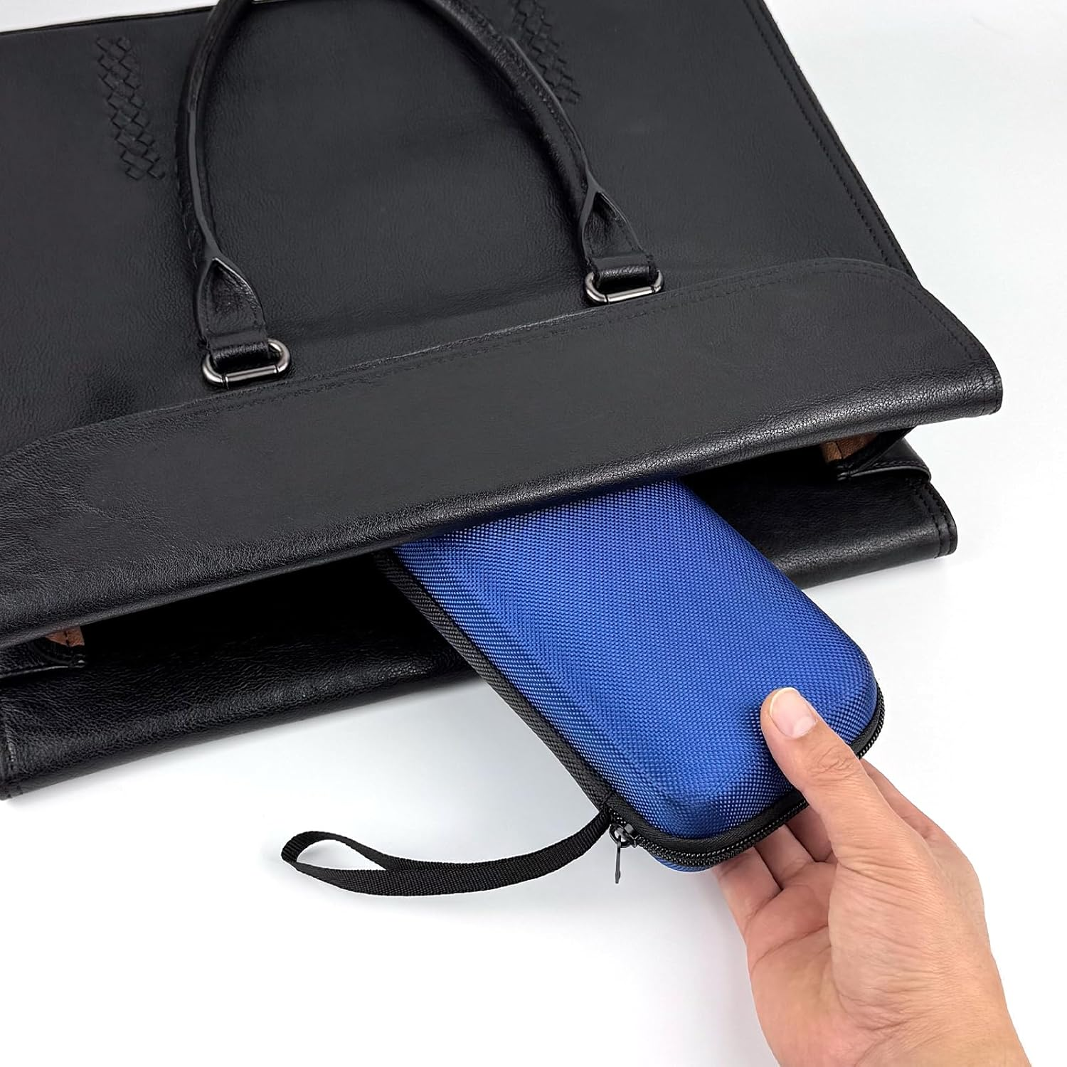 Neehows Universal Portable Hard EVA Carrying Case for Power Bank External Hard Drive Cell Phone USB Charging Cable Cord, Shockproof Protective Electronic Organizer Zipper Enclosure -Blue - Blue image number 5